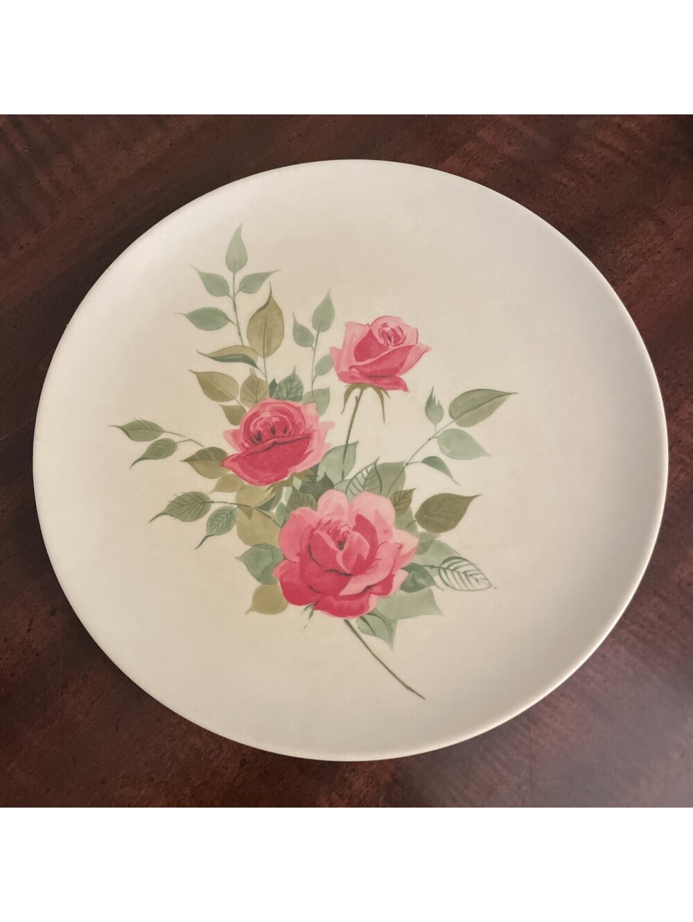 Vtg Melmac Melamine Dish Pink Rose Pattern
